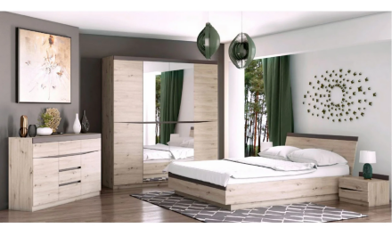 Шкаф 4-х дверный ШР-4 (без зеркал) Тиана, Дуб Бонифаций/Вольфрам 