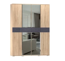 Шкаф 4-х створчатый Бьянка, Сонома/Графит