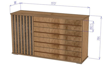 Комод 1 створка 4 ящика Марракеш 